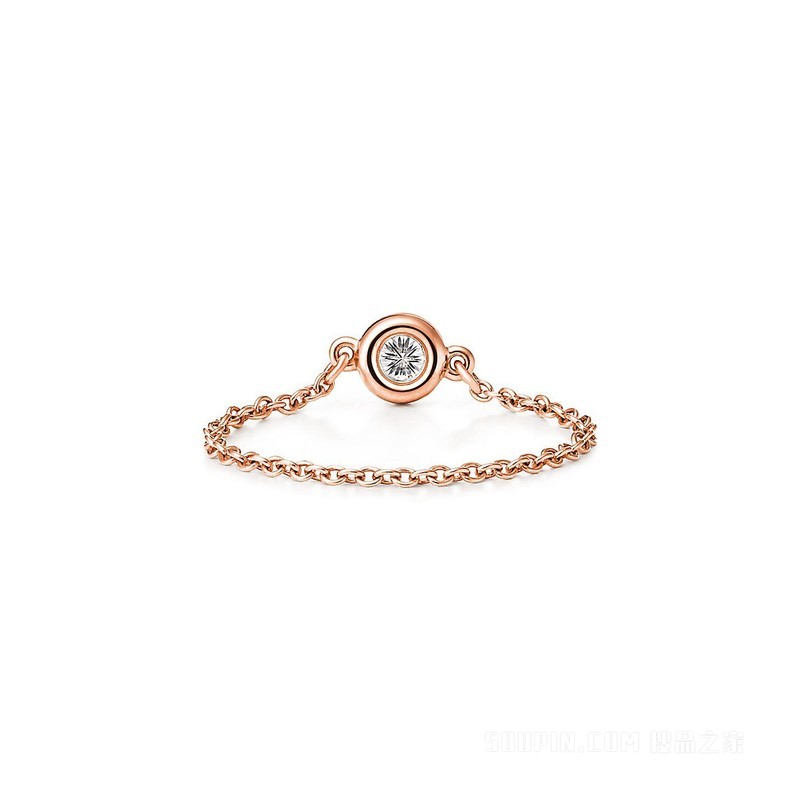 Elsa Peretti® 系列 18K 玫瑰金 Diamonds by the Yard™ 戒指。