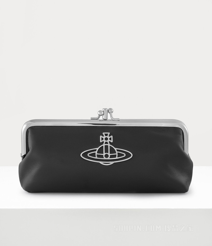 Nappa Thin Line Orb Frame Purse With Chain