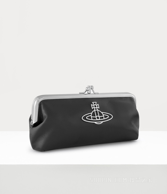 Nappa Thin Line Orb Frame Purse With Chain