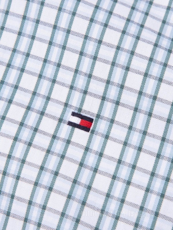23新款春夏男装纯棉牛津纺时尚格纹尖角扣短袖衬衫30092