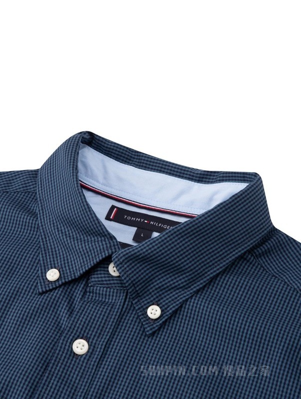 23新款春夏男装纯棉牛津纺时尚细格纹尖角扣短袖衬衫31731