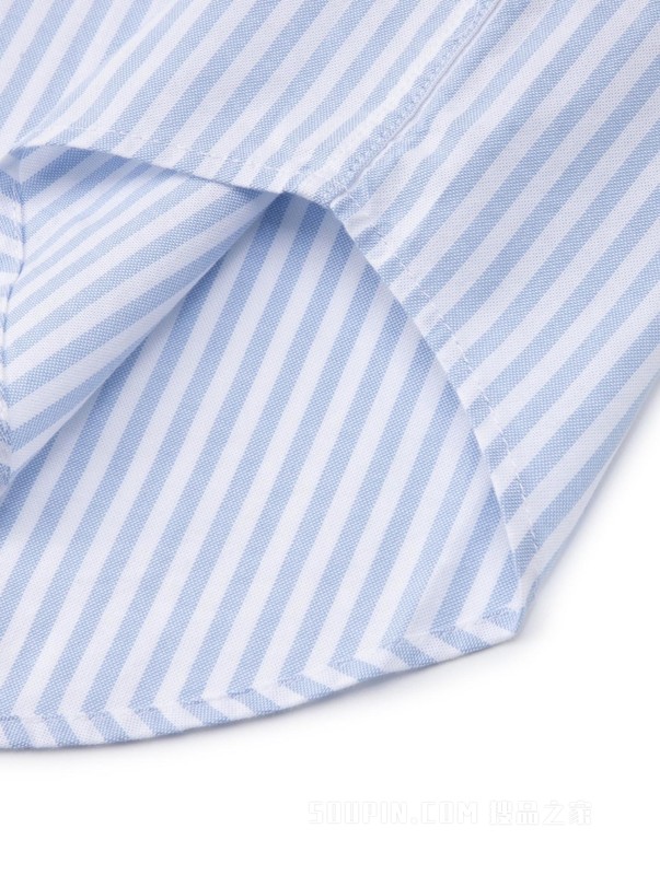 23新款春季男装牛津纺条纹尖角扣贴袋微弹衬衫MW0MW30909