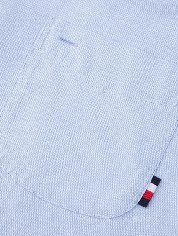 23新款春季男装牛津纺商务休闲尖角扣贴袋长袖衬衫30910