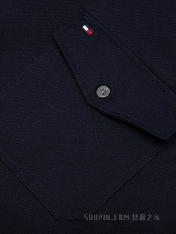23新款春季男装简约绣标立体贴袋微弹斜纹衬衫外套30100