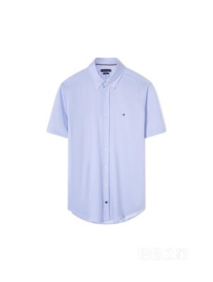 23新款春夏男装纯棉小绣标细条纹平纹修身版短袖衬衫30602