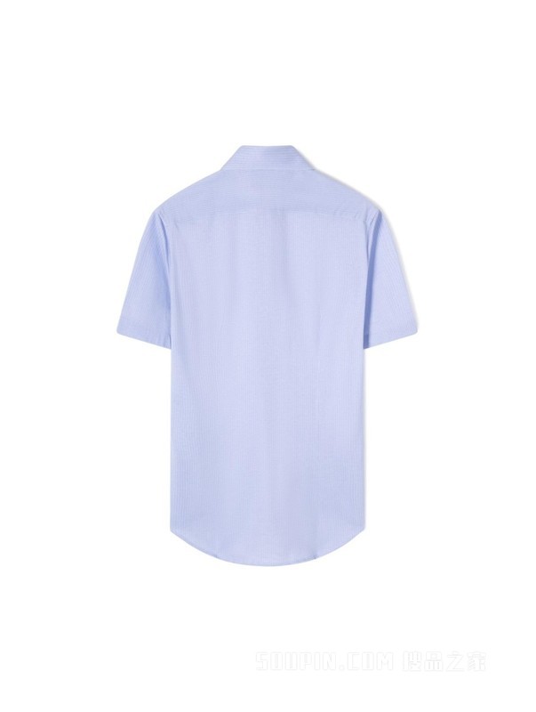 23新款春夏男装纯棉小绣标细条纹平纹修身版短袖衬衫30602