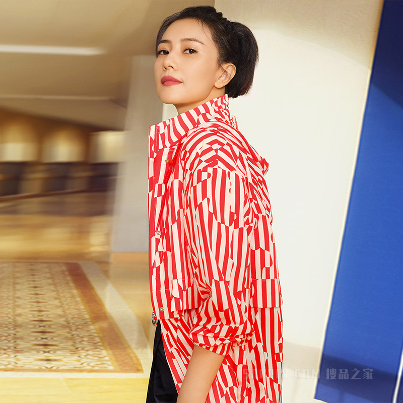 高圆圆同款FILA X ETUDES联名女子宽松梭织上衣两件套