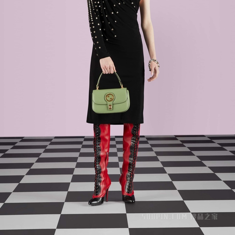 Gucci Blondie系列手提包 浅绿色皮革