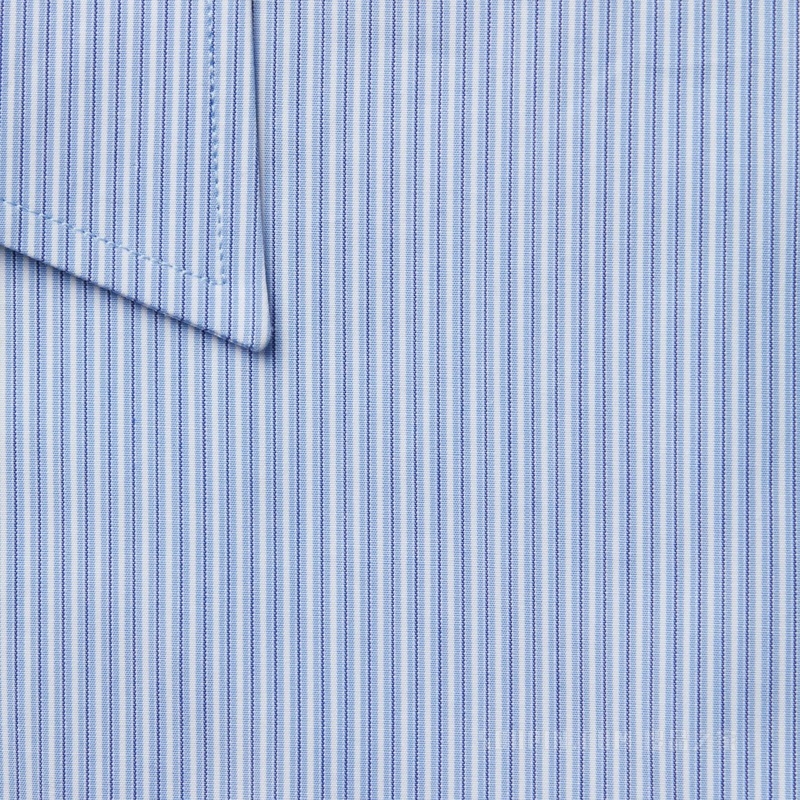 饰刺绣条纹棉质衬衫 浅蓝色和白色