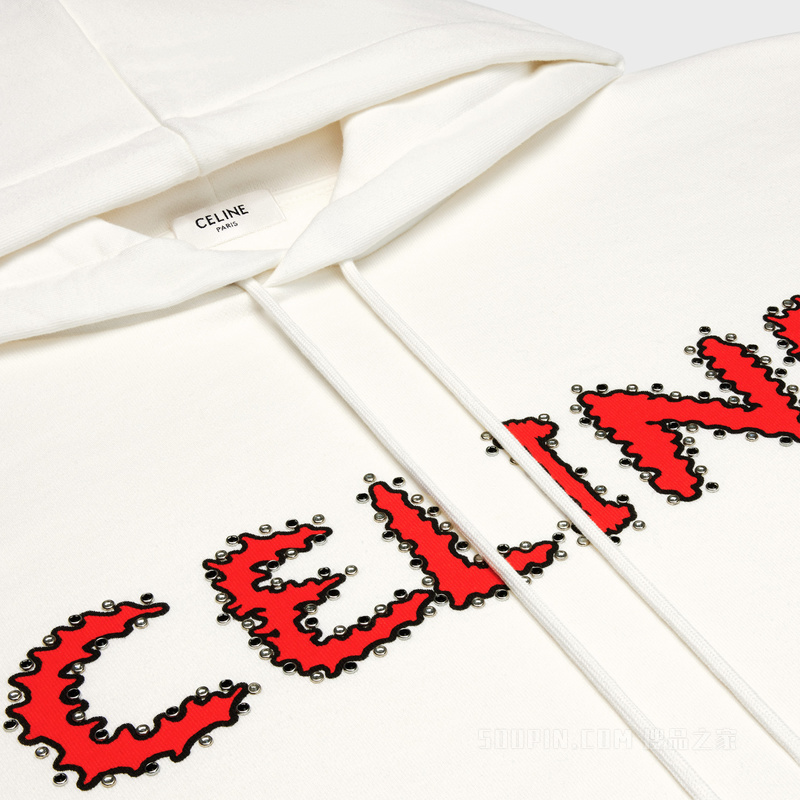 CELINE水钻棉质抓绒连帽衫 24803