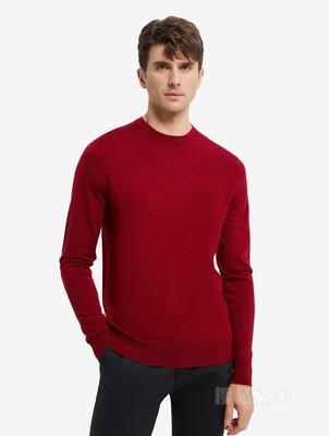 男装纯羊毛休闲通勤圆领舒适打底衫纯色羊毛衫XM0XM02187