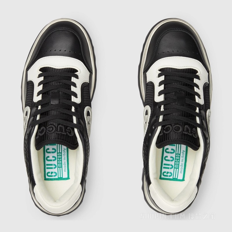 MAC80女士运动鞋 黑色和白色皮革