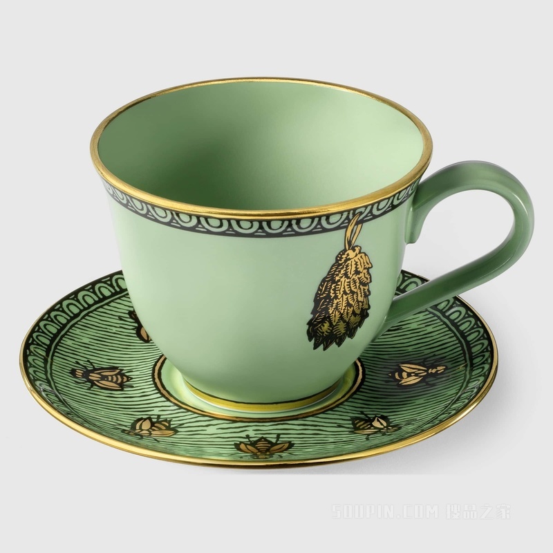 Odissey印花茶杯和茶碟（套装） 浅绿色Richard Ginori瓷质