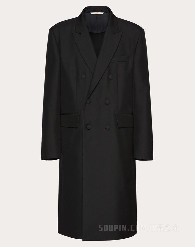 尼龙双排扣大衣