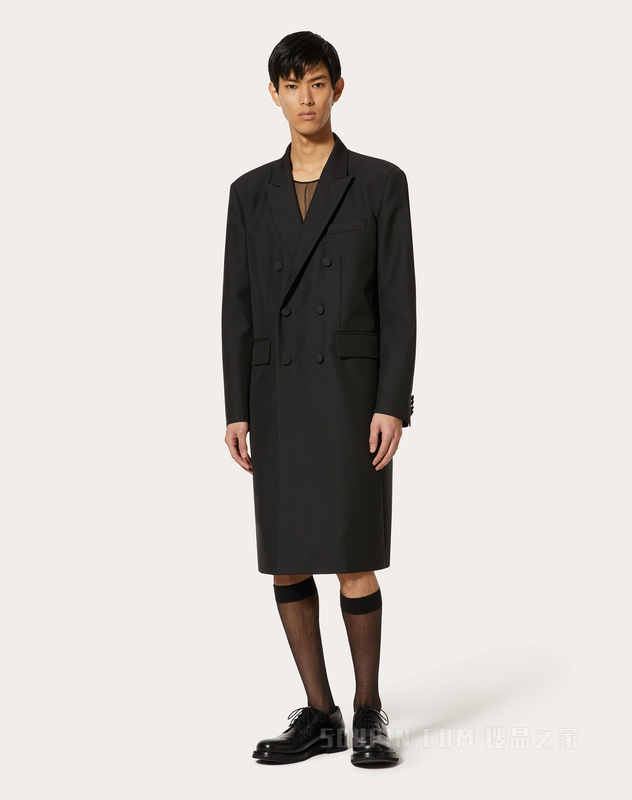 尼龙双排扣大衣