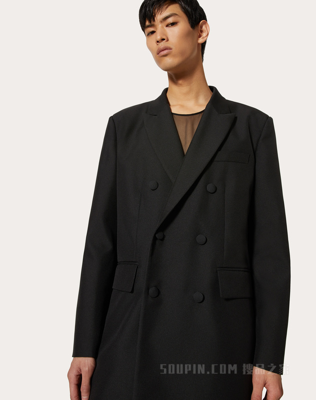 尼龙双排扣大衣