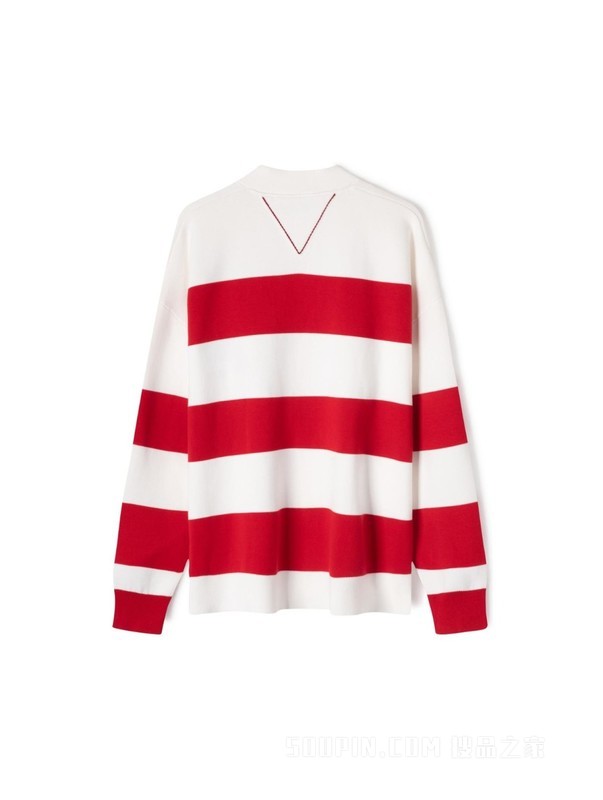 23新款春季男装时尚撞色条纹刺绣纽扣V领针织外套30965