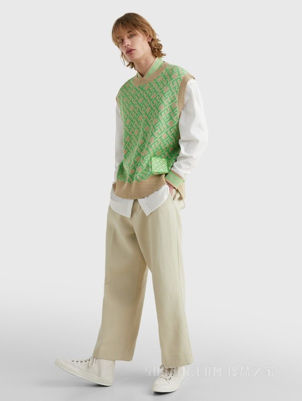 魔力方23新款春季男装纯棉字母提花背心针织衫MW0MW30961