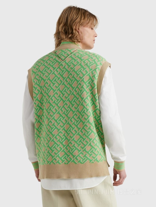 魔力方23新款春季男装纯棉字母提花背心针织衫MW0MW30961