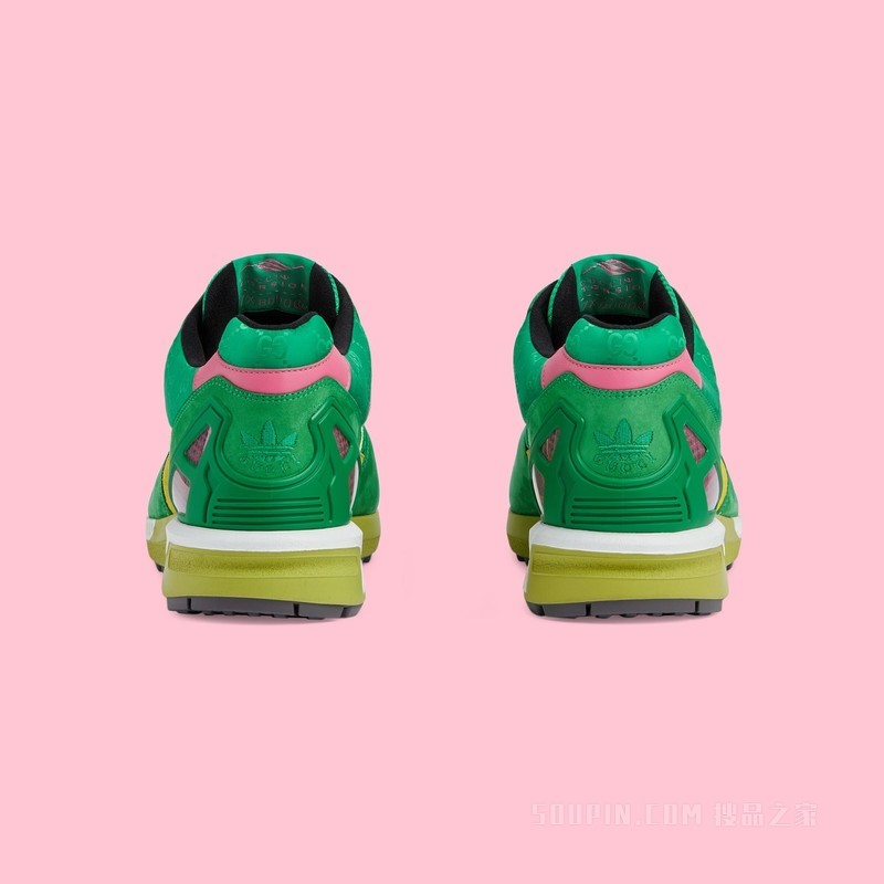adidas x Gucci联名系列男士ZX8000运动鞋 绿色GG帆布