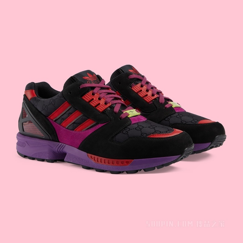 adidas x Gucci联名系列男士Torsion运动鞋 黑色GG帆布