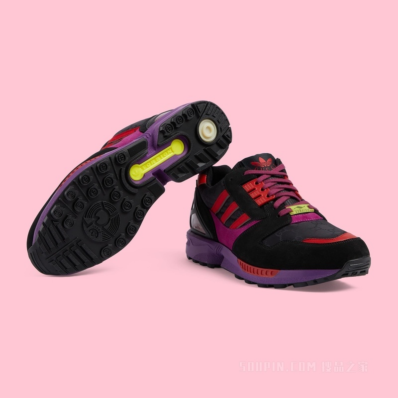 adidas x Gucci联名系列男士Torsion运动鞋 黑色GG帆布