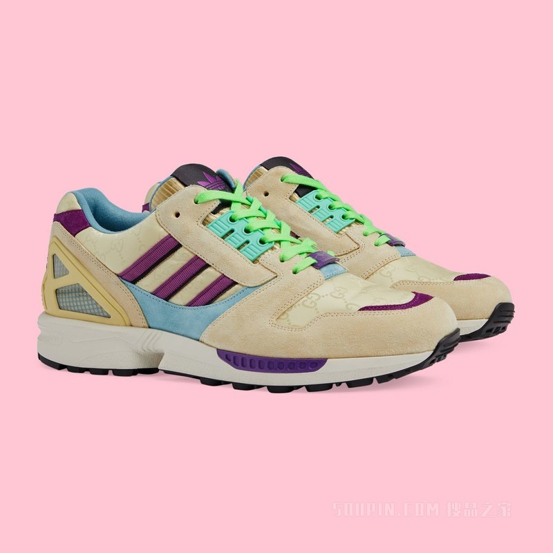 adidas x Gucci联名系列男士ZX8000运动鞋 米色GG帆布