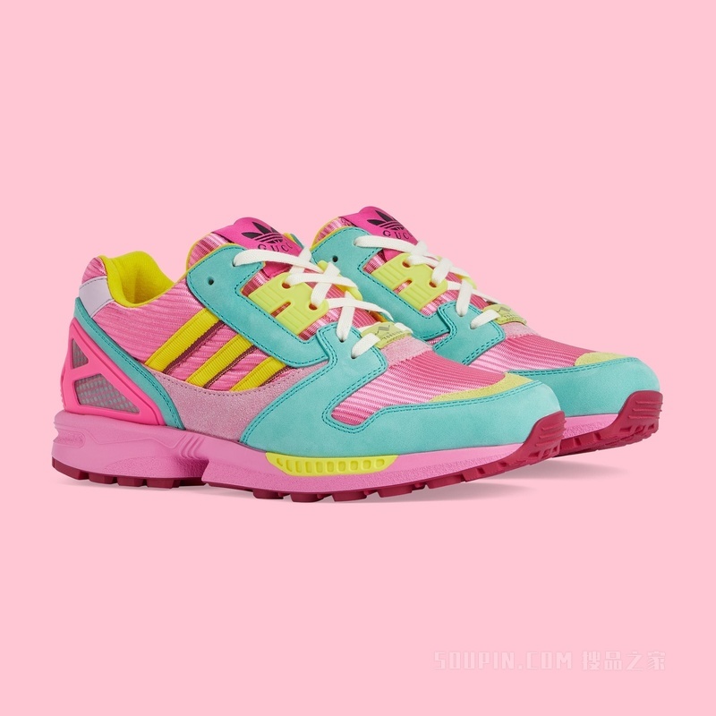 adidas x Gucci联名系列女士ZX8000运动鞋 粉色皮革