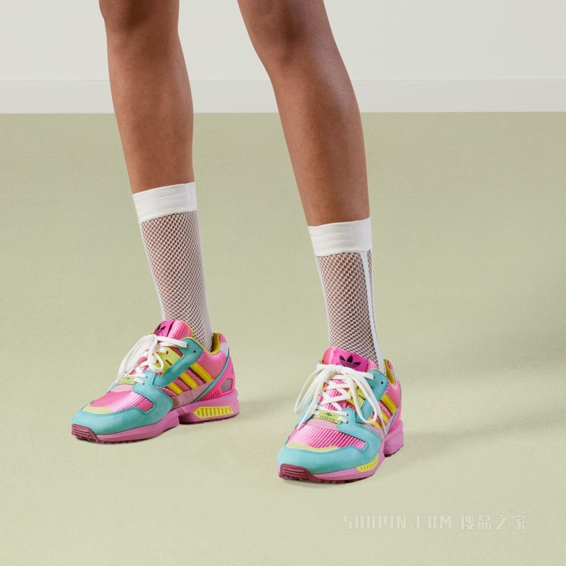 adidas x Gucci联名系列女士ZX8000运动鞋 粉色皮革
