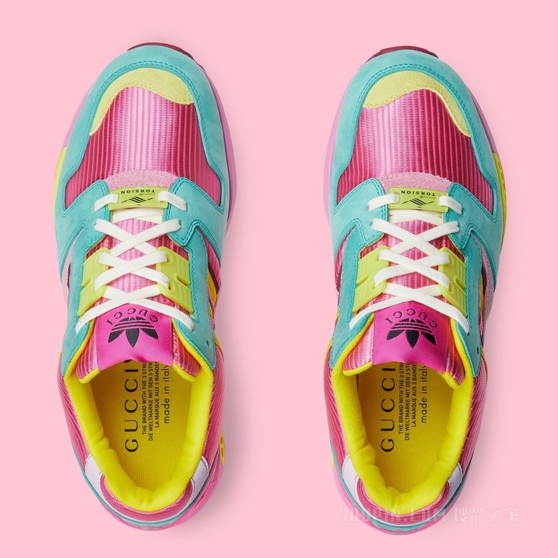adidas x Gucci联名系列女士ZX8000运动鞋 粉色皮革