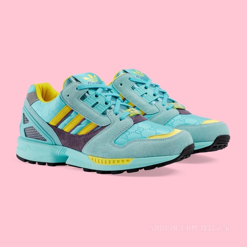 adidas x Gucci联名系列女士ZX8000运动鞋 碧绿色GG帆布