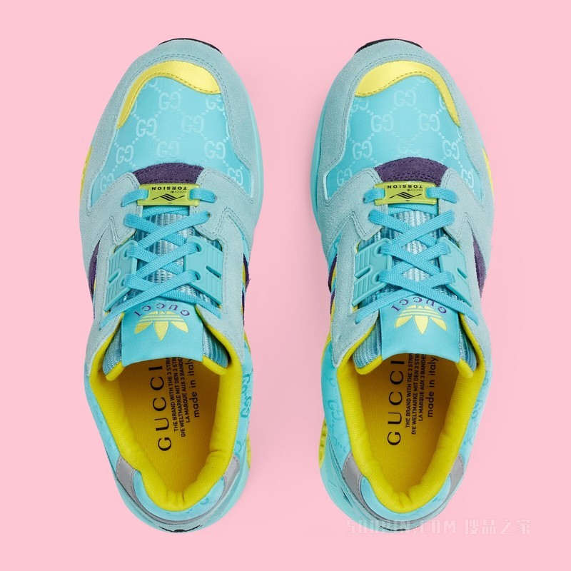 adidas x Gucci联名系列女士ZX8000运动鞋 碧绿色GG帆布