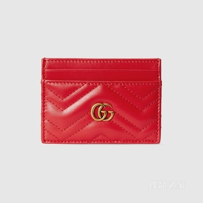 GG Marmont系列绗缝卡片夹 红色