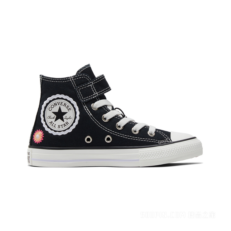 【小童】All Star 1V春夏儿童刺绣高帮帆布鞋 童款 黑色