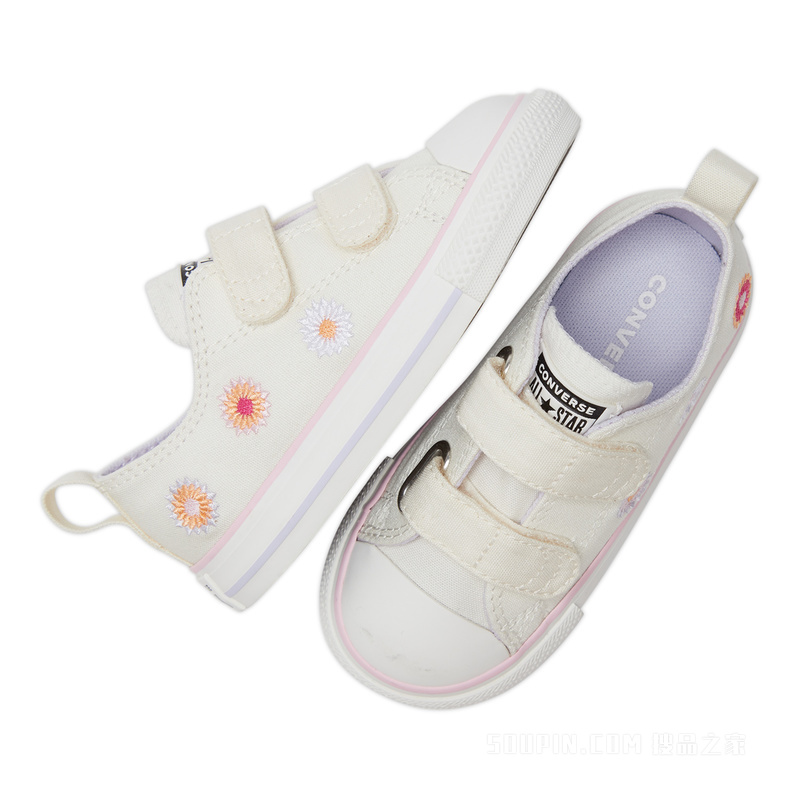 【婴童】All Star 2V婴童刺绣低帮帆布鞋 童款 奶白色