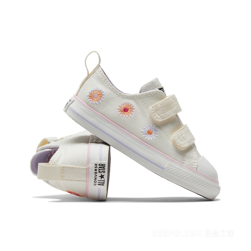 【婴童】All Star 2V婴童刺绣低帮帆布鞋 童款 奶白色
