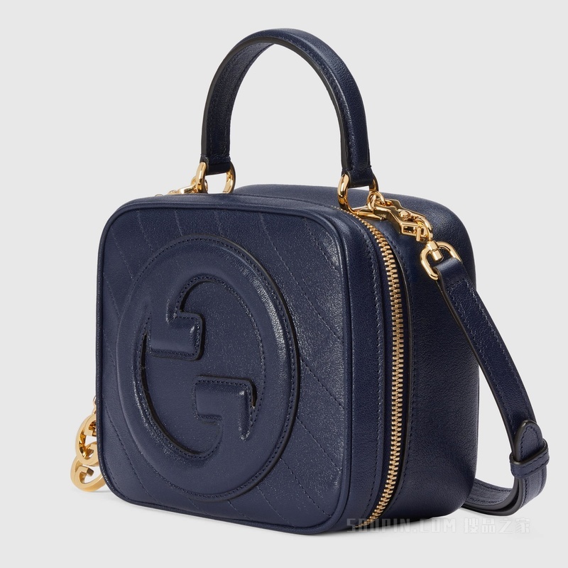 Gucci Blondie系列手提包 蓝色皮革