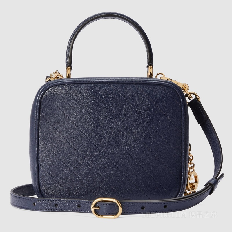 Gucci Blondie系列手提包 蓝色皮革