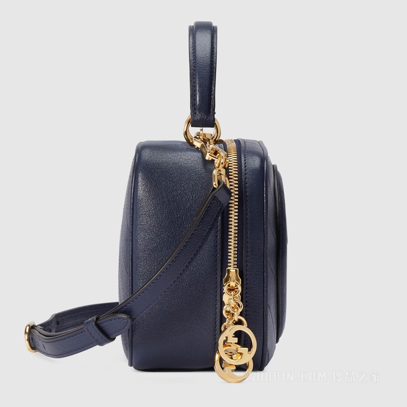 Gucci Blondie系列手提包 蓝色皮革