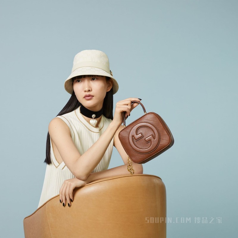 Gucci Blondie系列手提包 原色皮革