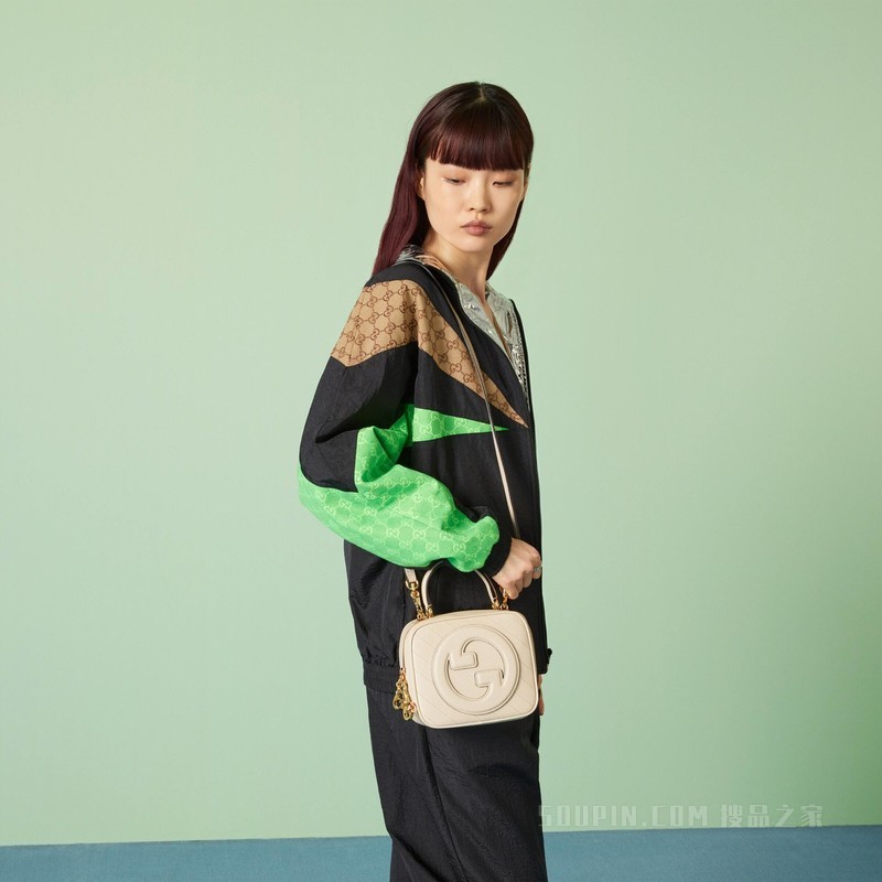 Gucci Blondie系列手提包 白色皮革