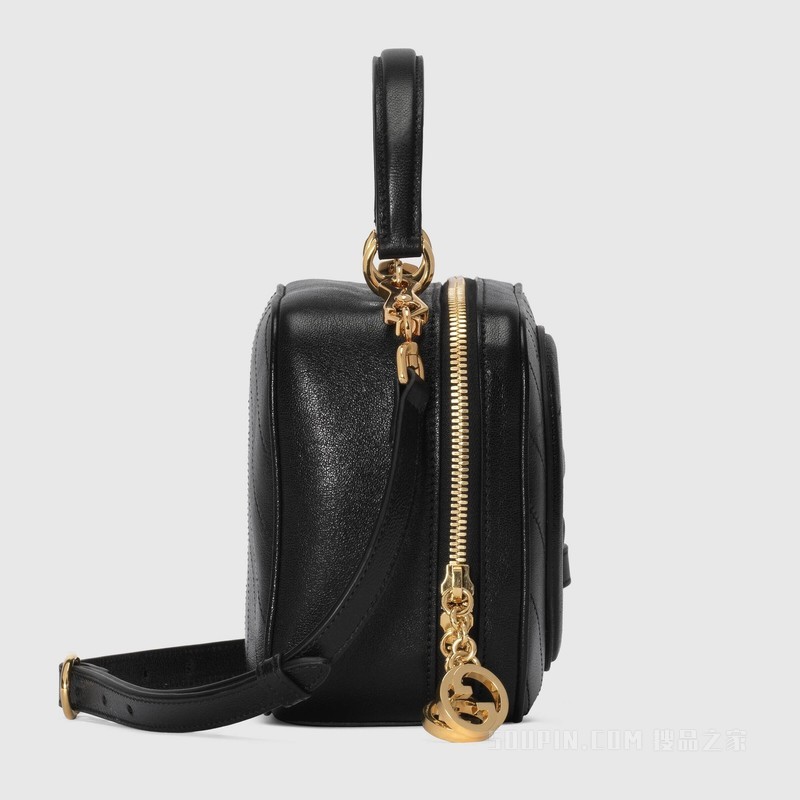 Gucci Blondie系列手提包 黑色皮革
