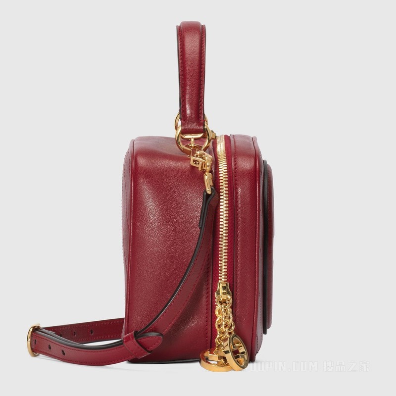 Gucci Blondie系列手提包 红色皮革