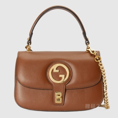 Gucci Blondie系列小号手提包 棕色皮革