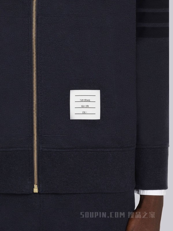 [2023春夏新品]男士四条纹船锚刺绣饰连帽衫