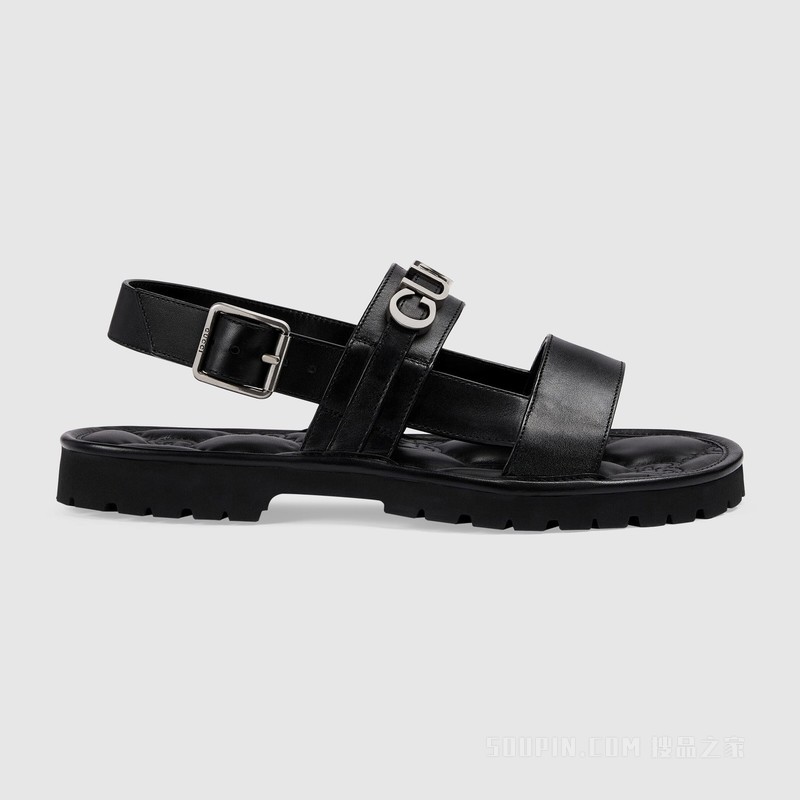 Gucci男士凉鞋 黑色皮革