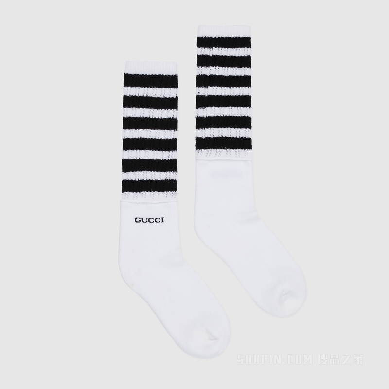 棉混纺袜子 白色和黑色