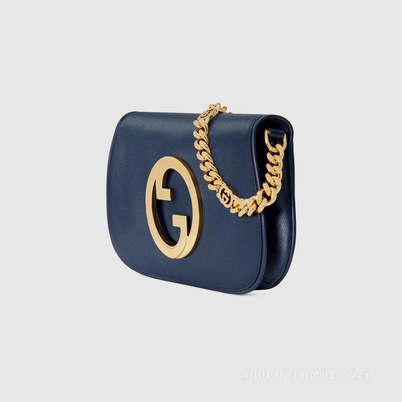 Gucci Blondie系列小号肩背包 蓝色皮革