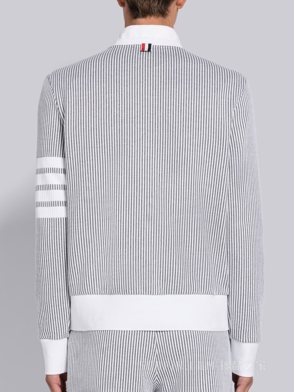 [2023春夏新品]男士四条纹泡泡纱圆领卫衣