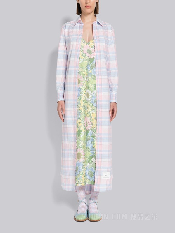 [2023早春新品]女士格纹棉质衬衫裙